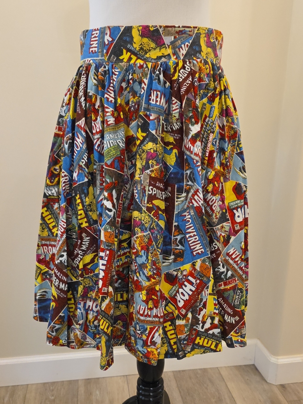 Comic Print Full Skirt - Multicolor